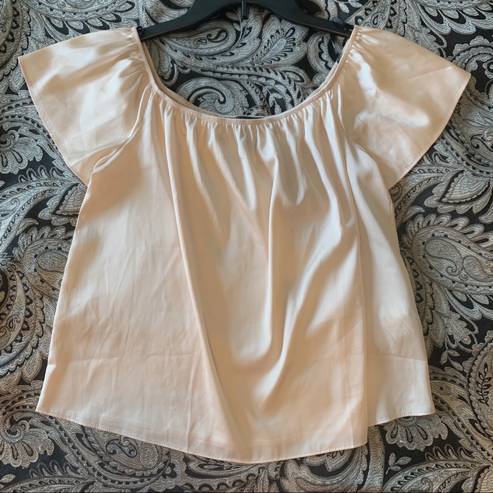 NWOT Forever21 Cream Off Shoulder Satin Top | S